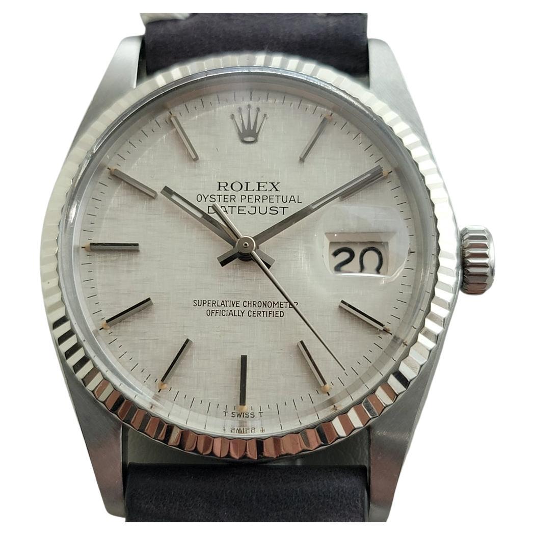 Rolex 16014 Datejust 36mm 18k Weißgold SS Herren Automatik 1970er Vintage By RA612B im Angebot