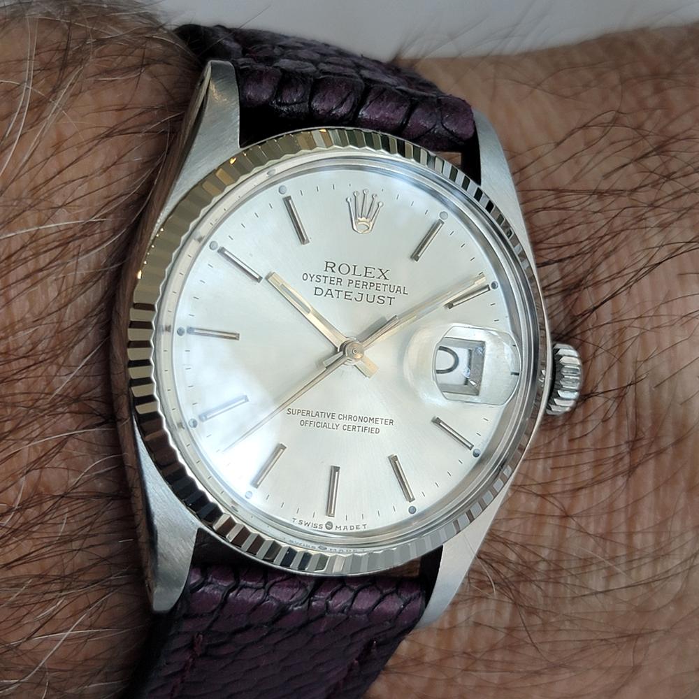 Rolex 16014 Datejust 36mm 18k White Gold SS Mens Automatic 1970s Vintage RA613 For Sale 9