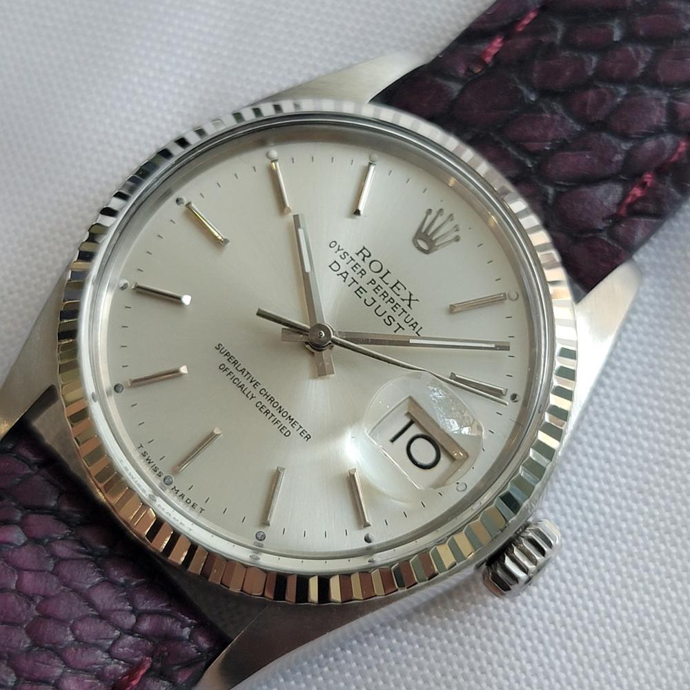 Men's Rolex 16014 Datejust 36mm 18k White Gold SS Mens Automatic 1970s Vintage RA613 For Sale