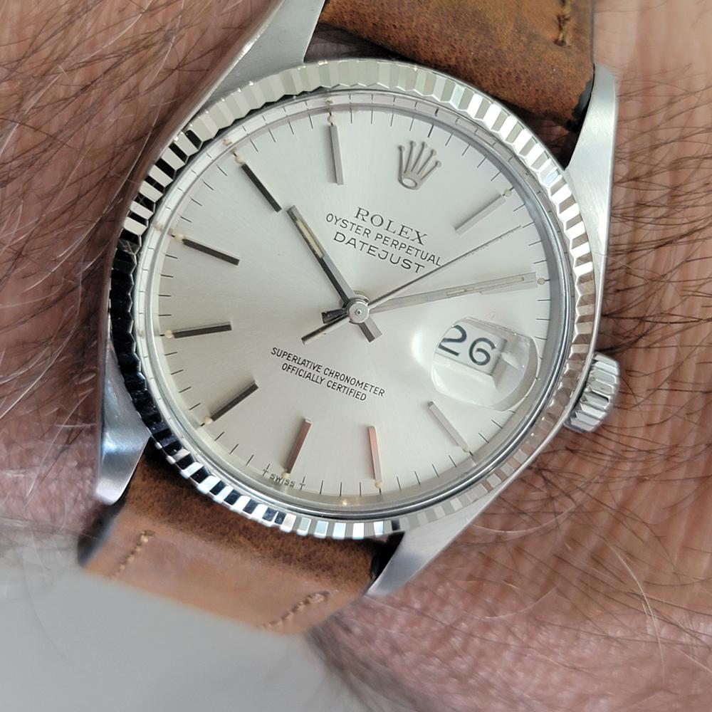 Rolex 16014 Datejust 36mm 18k Weißgold SS Herren Automatik 1970er Vintage By RA614 im Angebot 8