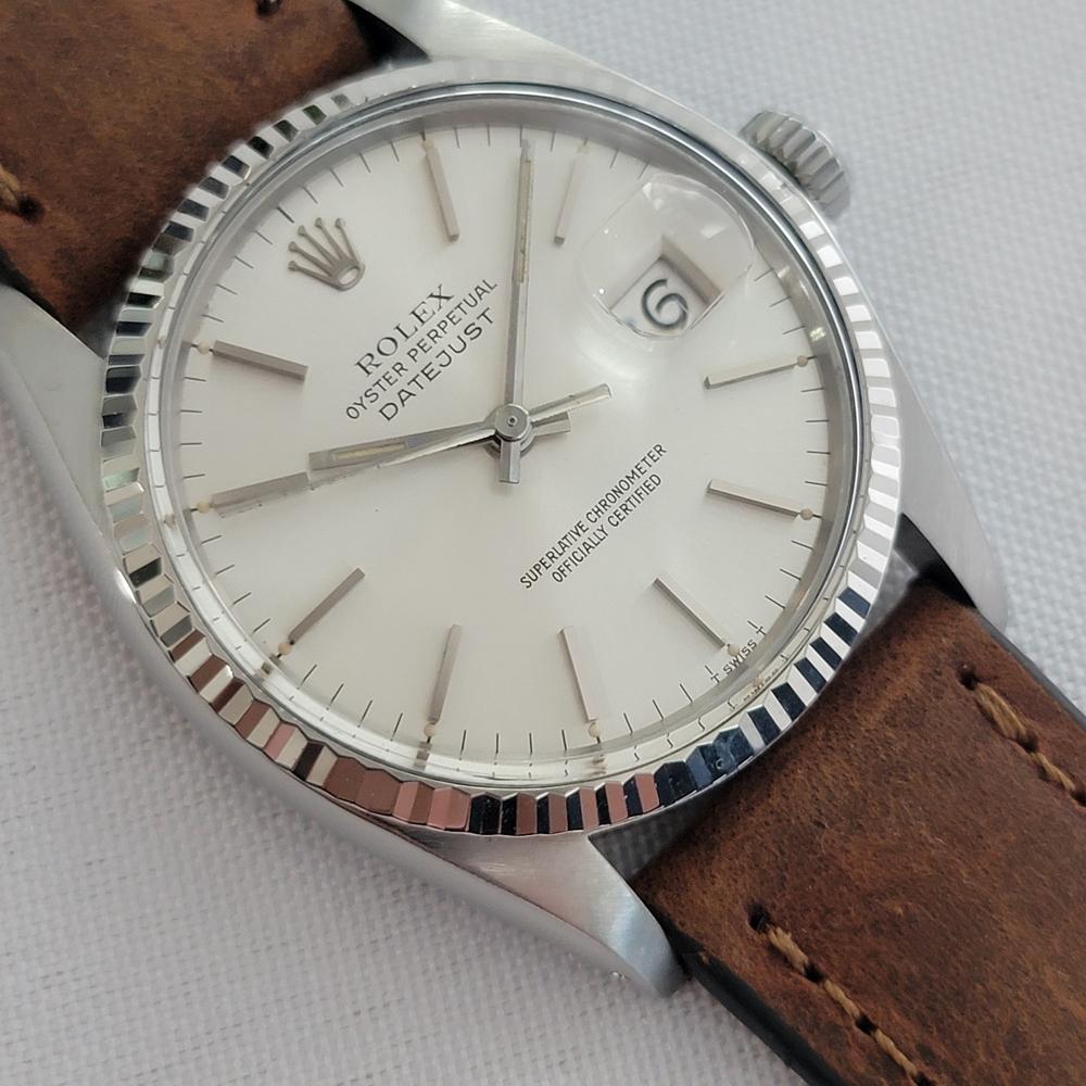 Rolex 16014 Datejust 36mm 18k Weißgold SS Herren Automatik 1970er Vintage By RA614 im Zustand „Hervorragend“ im Angebot in Beverly Hills, CA