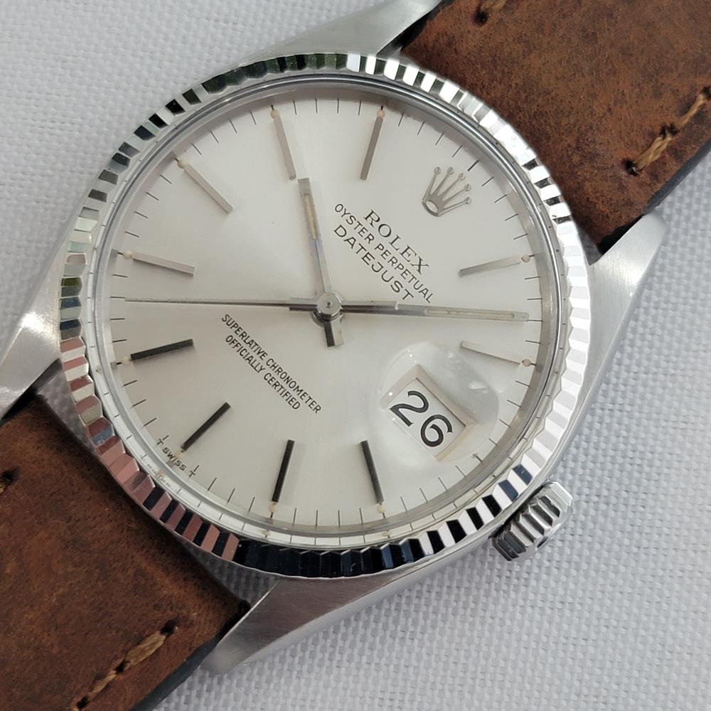 Rolex 16014 Datejust 36mm 18k Weißgold SS Herren Automatik 1970er Vintage By RA614 im Angebot 1