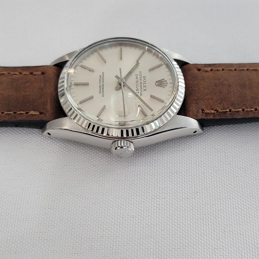 Rolex 16014 Datejust 36mm 18k Weißgold SS Herren Automatik 1970er Vintage By RA614 im Angebot 2