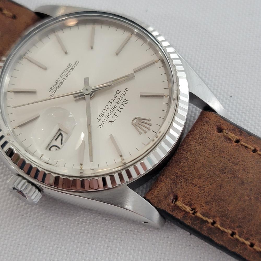 Rolex 16014 Datejust 36mm 18k Weißgold SS Herren Automatik 1970er Vintage By RA614 im Angebot 3