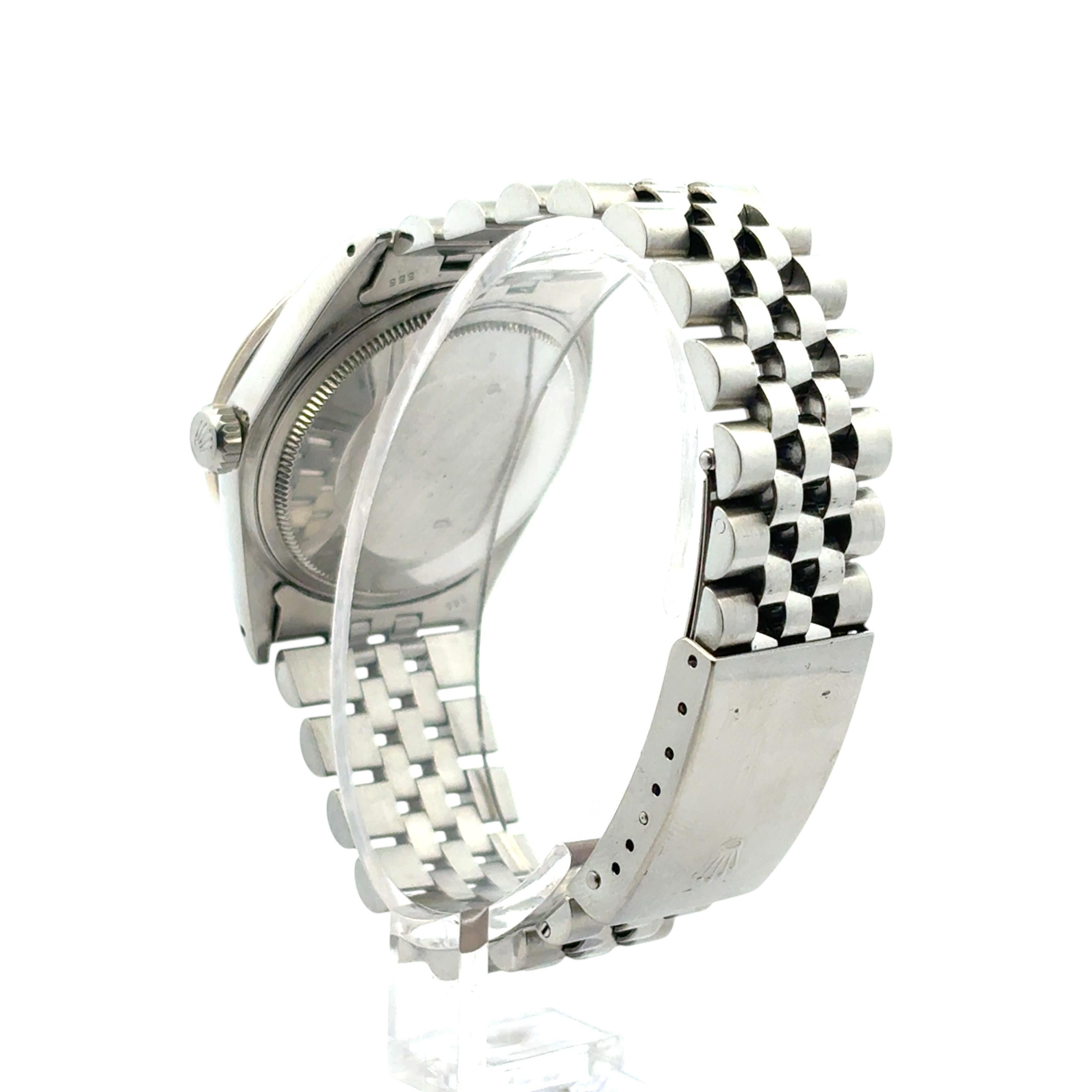 Rolex 16014 Datejust Stainless Steel Aftermarket Pink Diamond Dial Bezel Watch For Sale 3