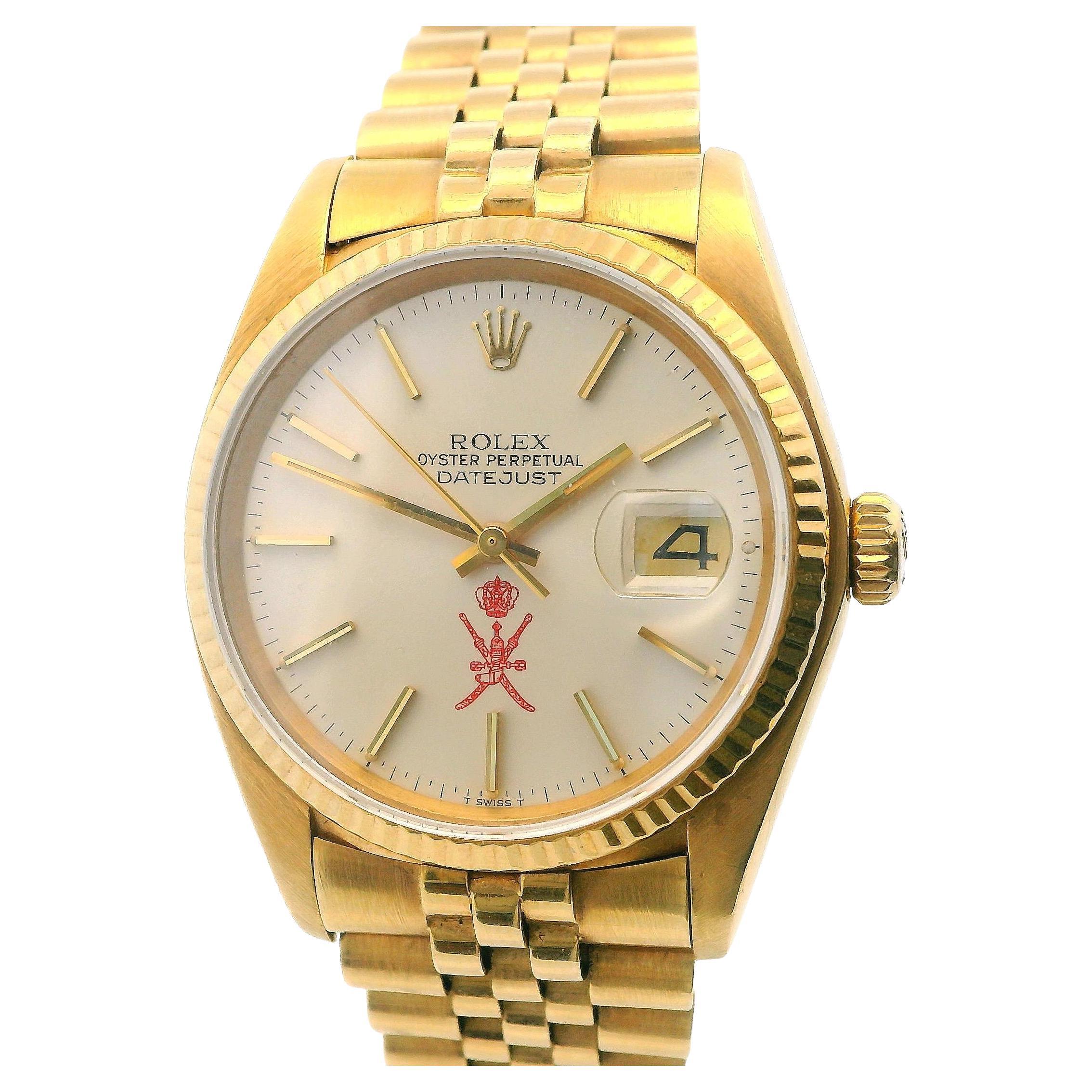 Rolex 16018 18k Yellow Gold Red Khanjar Dial Vintage Watch