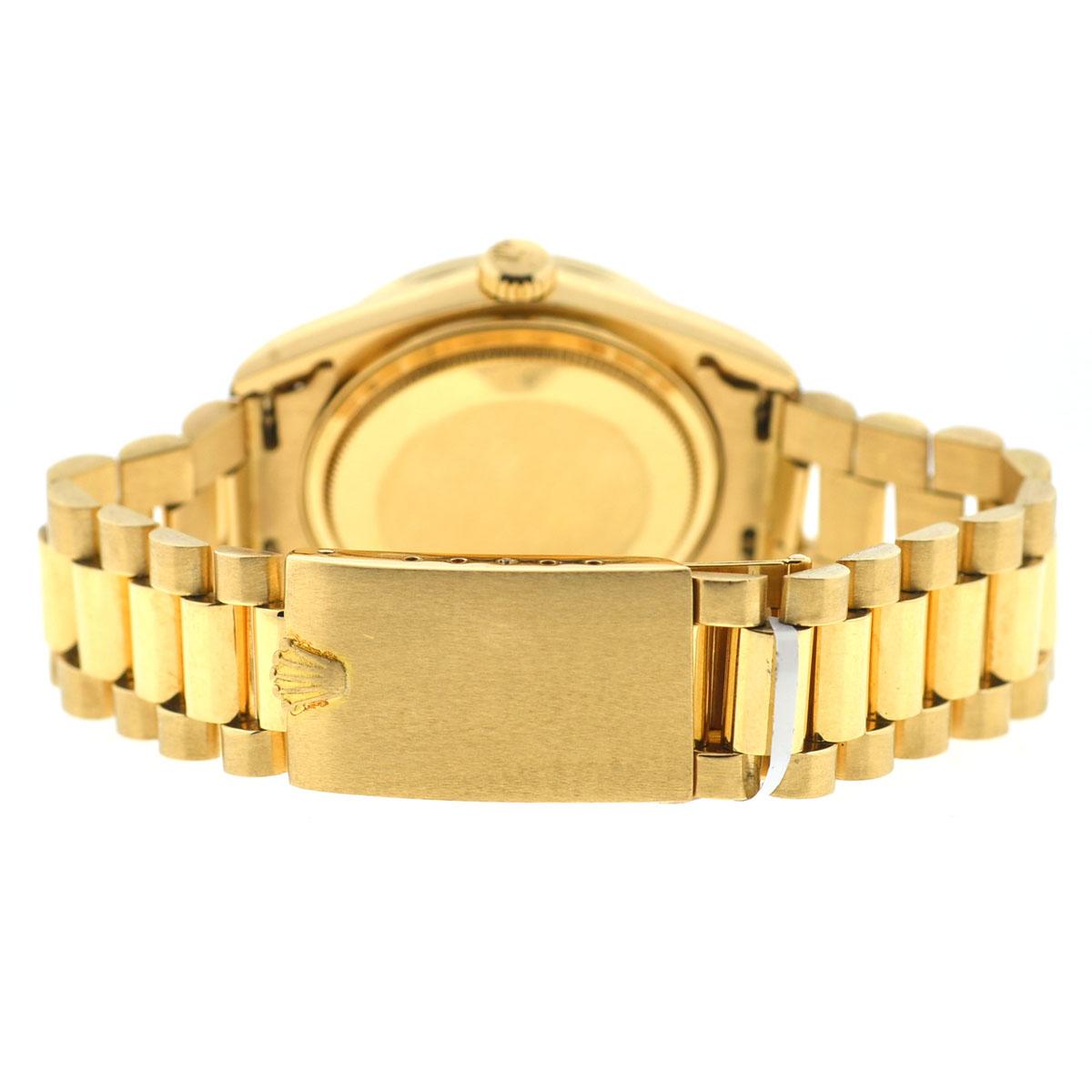 Women's or Men's Rolex 16018 Datejust 18 Karat Yellow Gold MOP Diamond Dial Automatic Watch