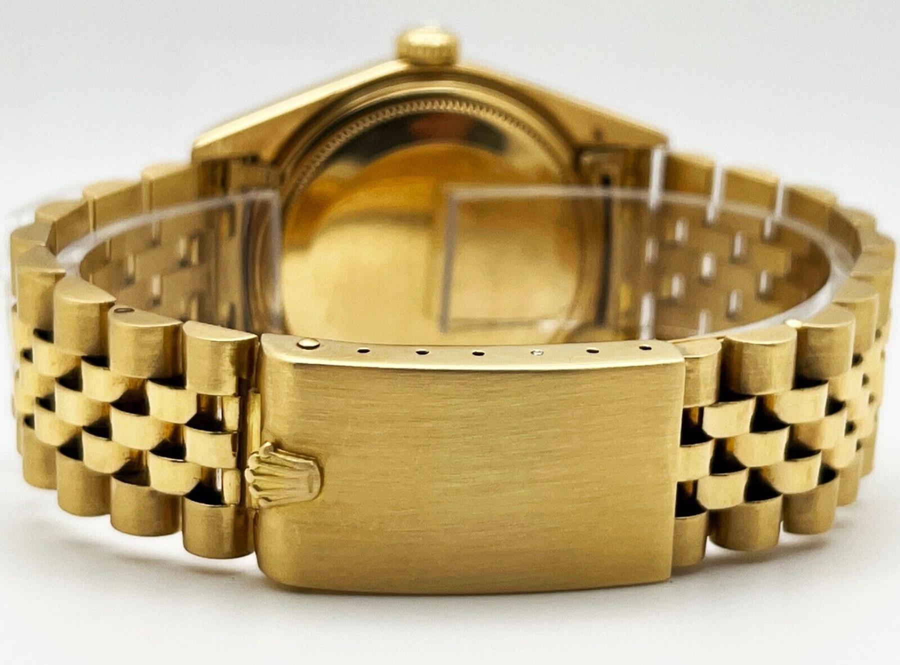 Rolex 16018 Datejust Factory Blaues Jubiläums-Zifferblatt 18K Gelbgold Jubiläumsband 1