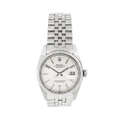 Rolex 1603 Datejust Silver Pie Pan Stick Dial Wristwatch