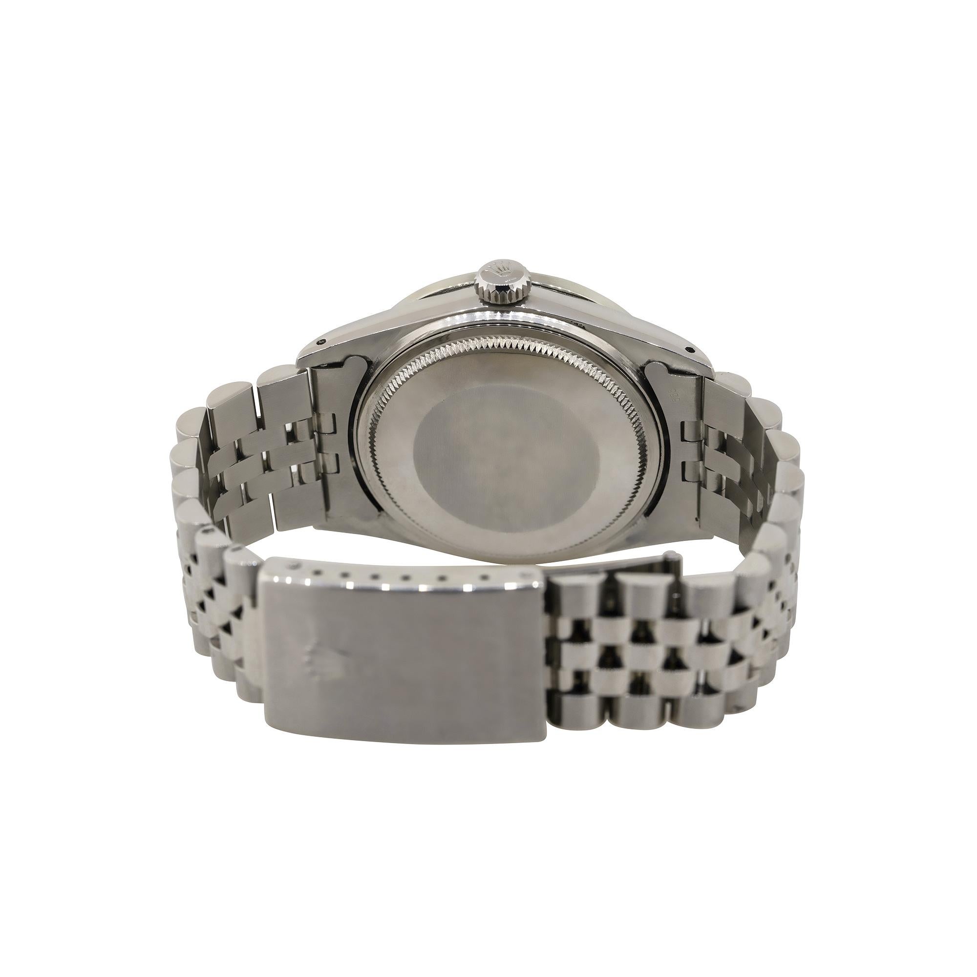 Rolex 16030 Datejust 36mm Stainless Steel Aftermarket Diamond Bezel Dial Watch For Sale 1