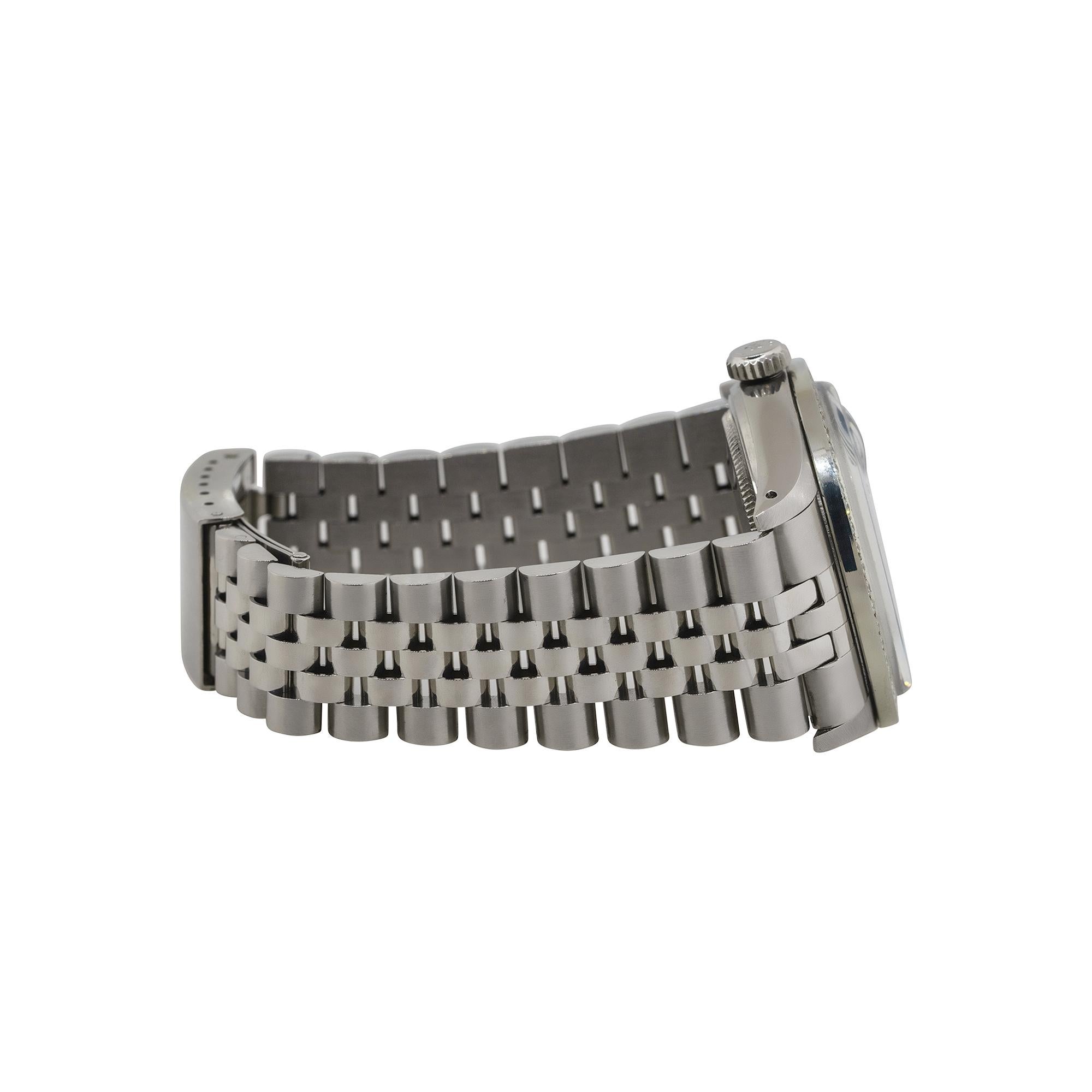 Rolex 16030 Datejust 36mm Stainless Steel Aftermarket Diamond Bezel Dial Watch For Sale 2