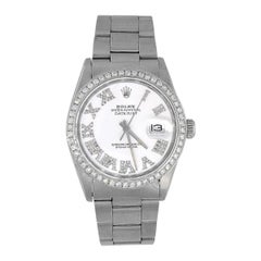 Retro Rolex 16030 Datejust White Diamond Dial Watch