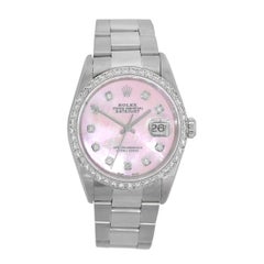 Rolex 16220 Datejust Pink Mother of Pearl Dial Watch