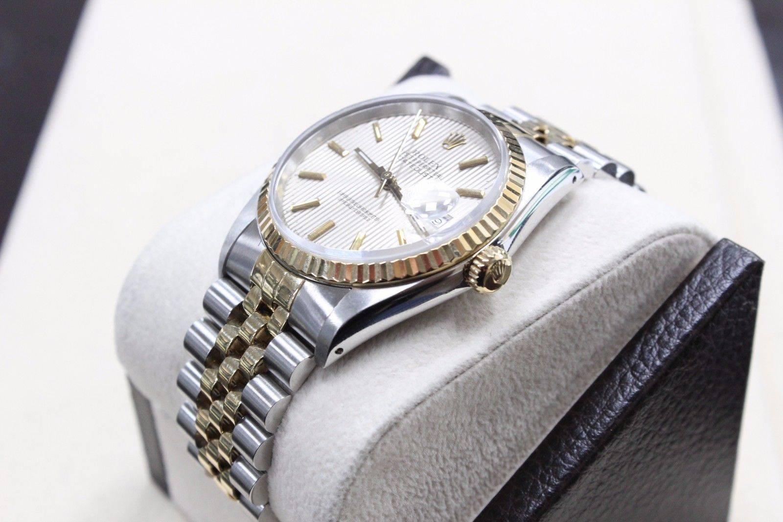 Rolex 16233 Datejust 18 Karat Yellow Gold and Stainless Steel Silver Dial 1