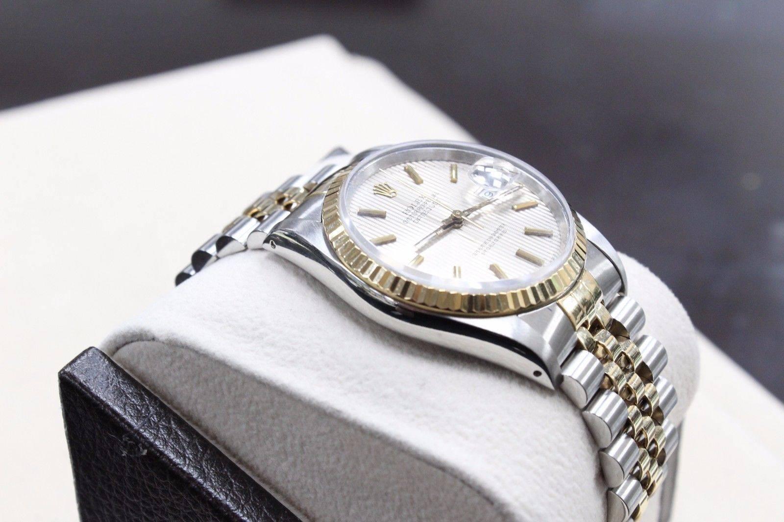 Rolex 16233 Datejust 18 Karat Yellow Gold and Stainless Steel Silver Dial 2