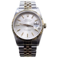 Rolex 16233 Datejust 18 Karat Yellow Gold and Stainless Steel Silver Dial