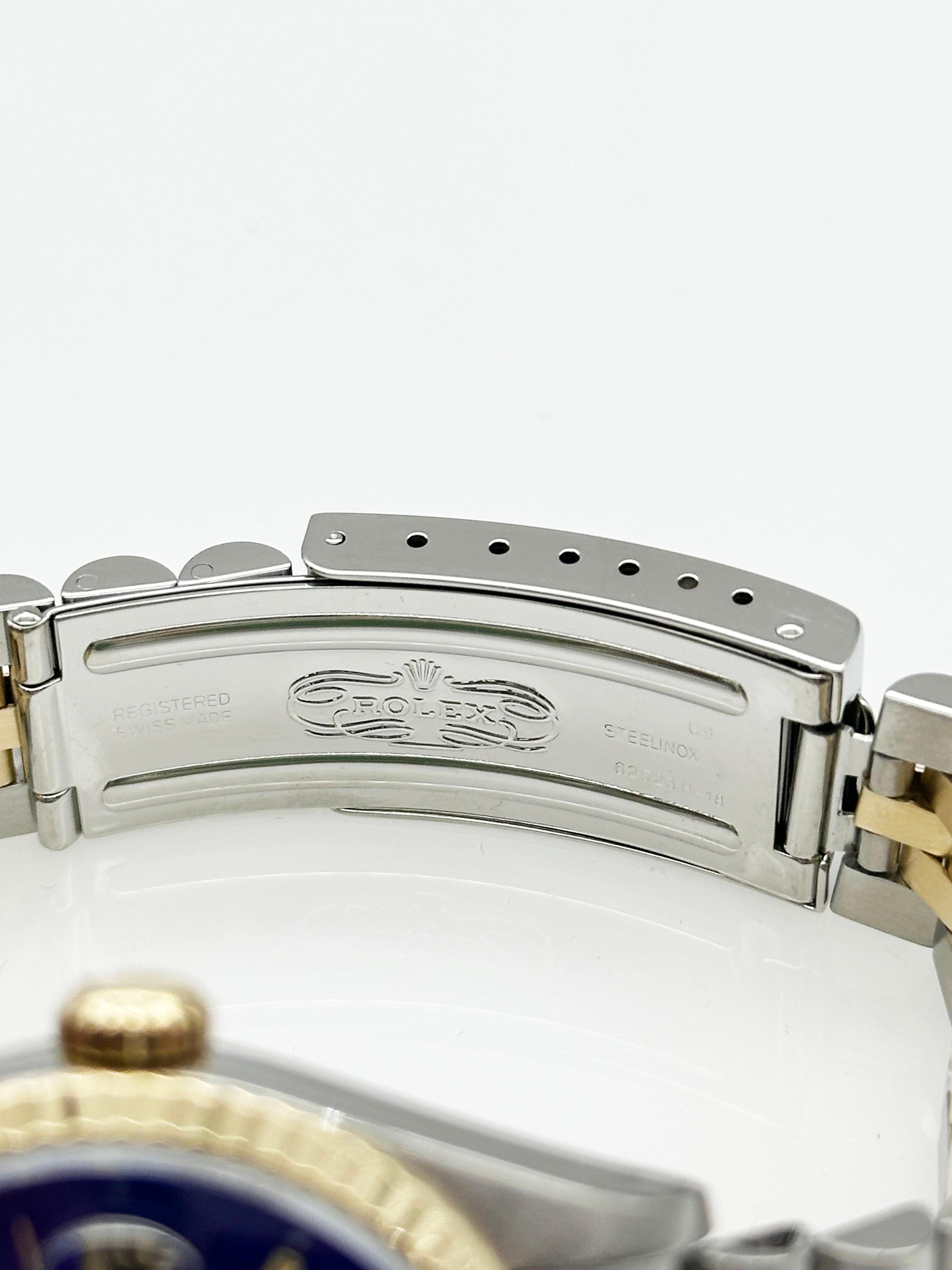 Rolex 16233 Datejust 36mm Blaues Zifferblatt 18K Gelbgold Edelstahl 2