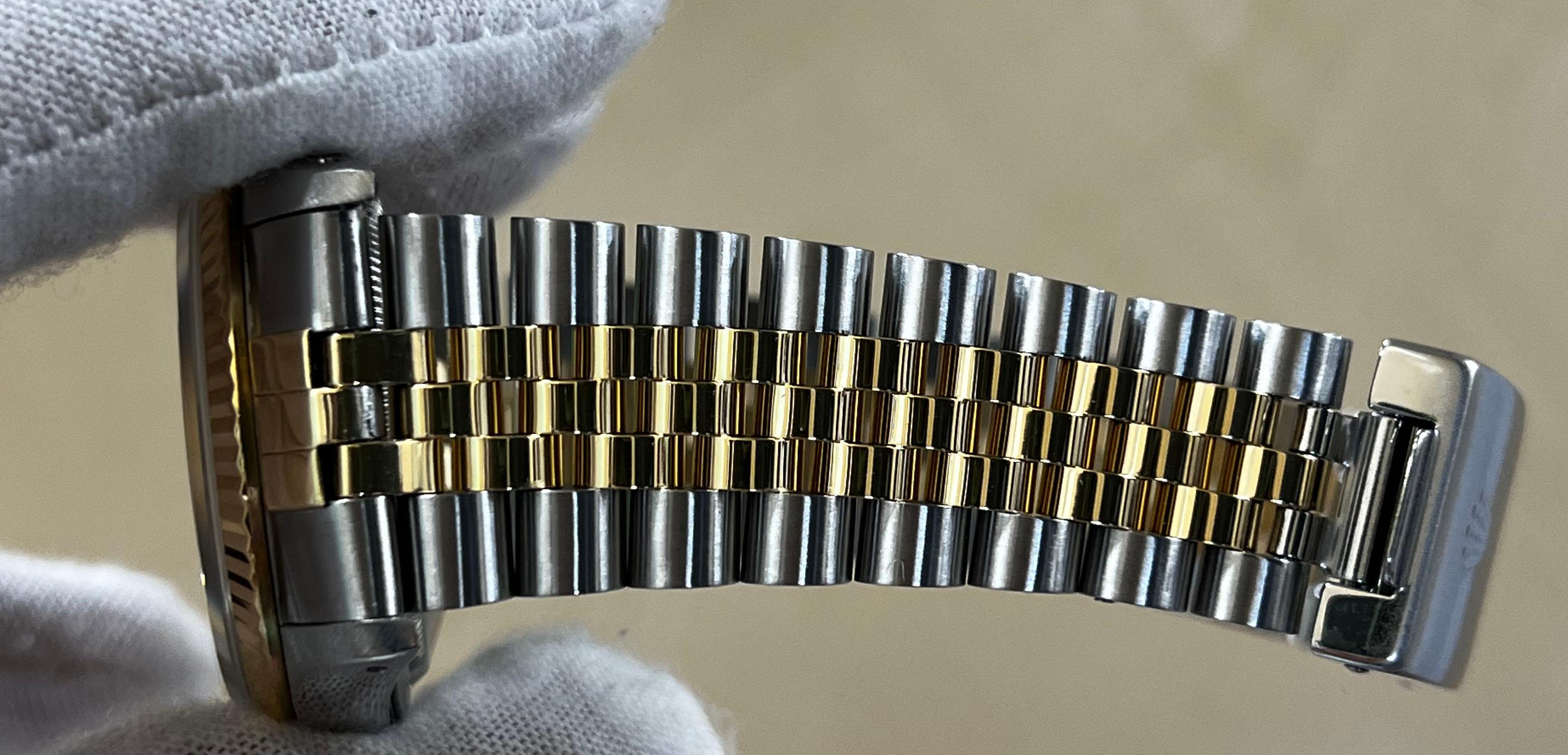 Rolex 16233 Datejust 36mm Champagner-Zifferblatt 18K Gelbgold Edelstahl Edelstahl-Kastenpapier 6