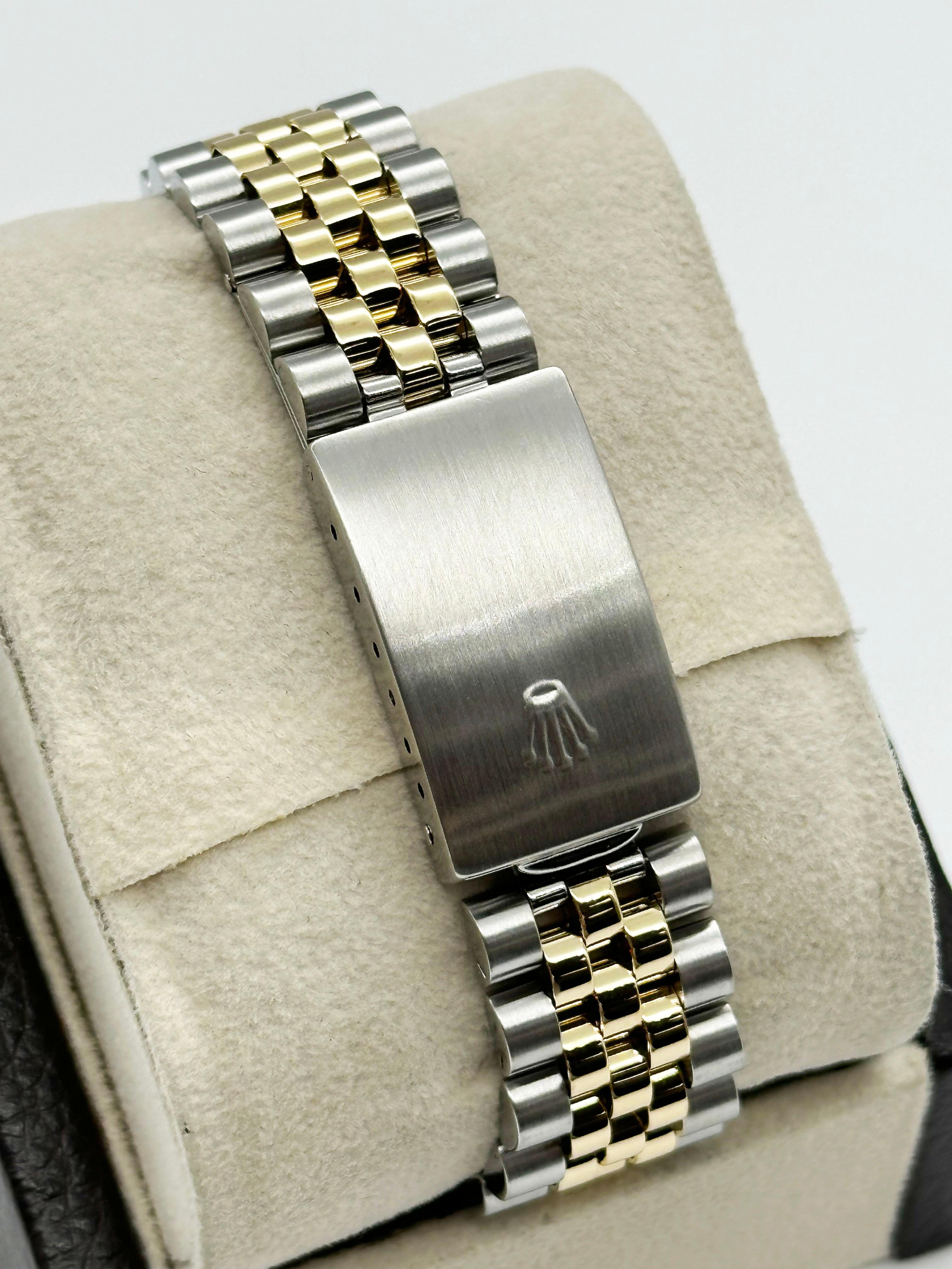  Rolex 16233 Montre Datejust 36 mm avec cadran champagne en or jaune 18 carats et acier inoxydable Unisexe 