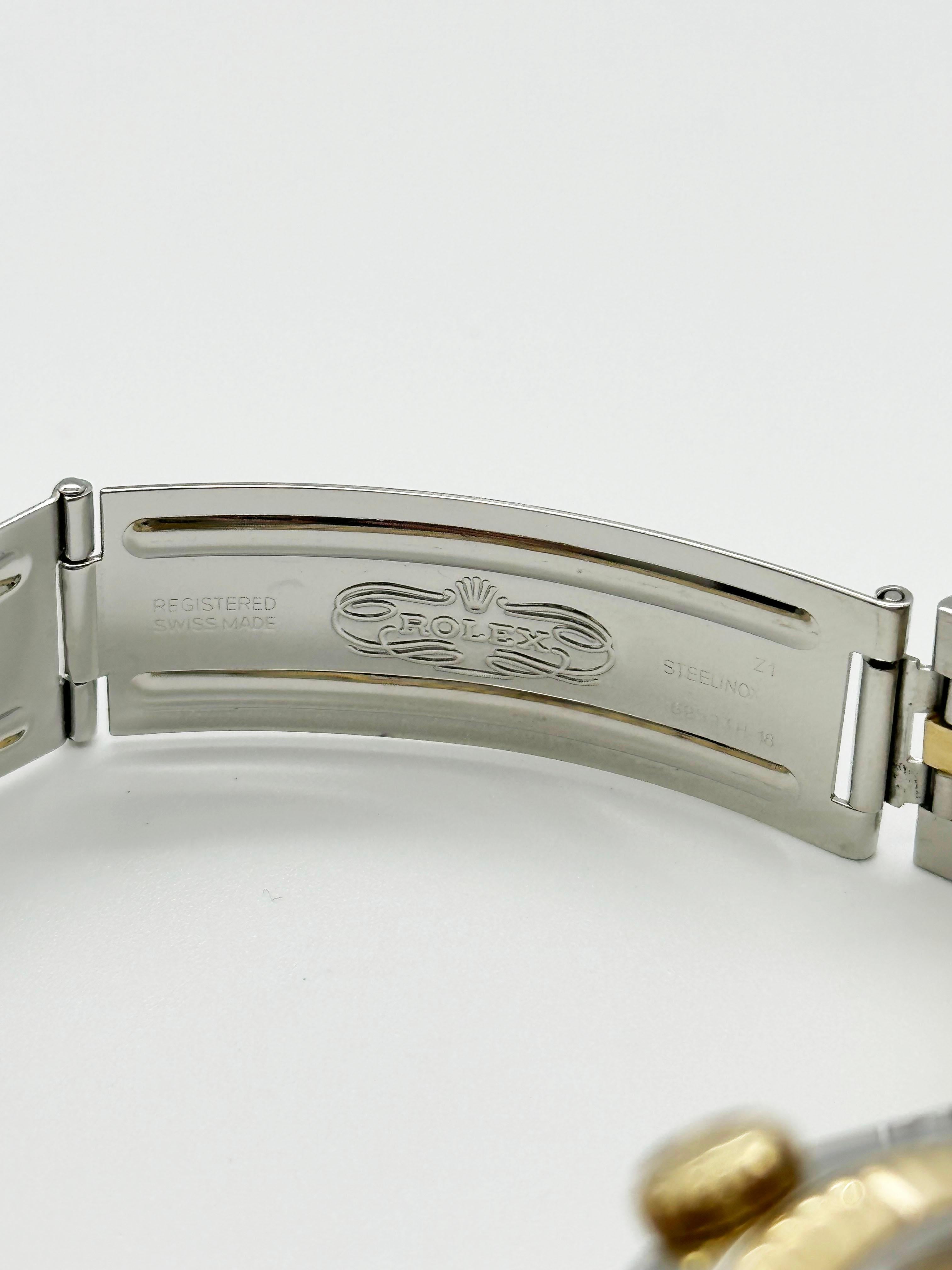 Rolex 16233 Montre Datejust 36 mm avec cadran champagne en or jaune 18 carats et acier inoxydable 1