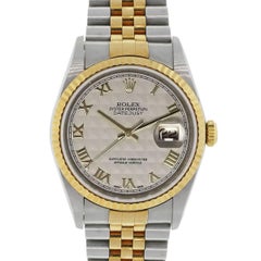 Rolex yellow gold Stainless steel Datejust Pyramid Dial Automatic Wristwatch 