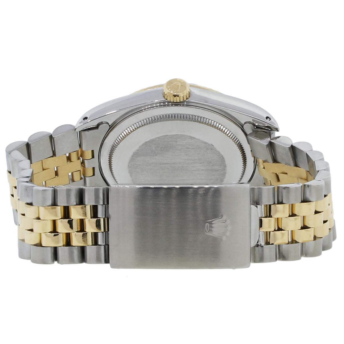 Reloj Rolex 16233 Datejust Dos Tonos Esfera Azul Jubilee en venta 5