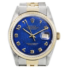 Rolex 16233 Datejust Two Tone Blue Dial Jubilee Watch