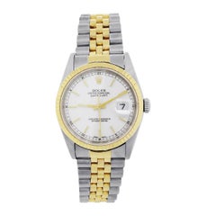 Rolex 16233 Datejust Two-Tone White Dial Watch