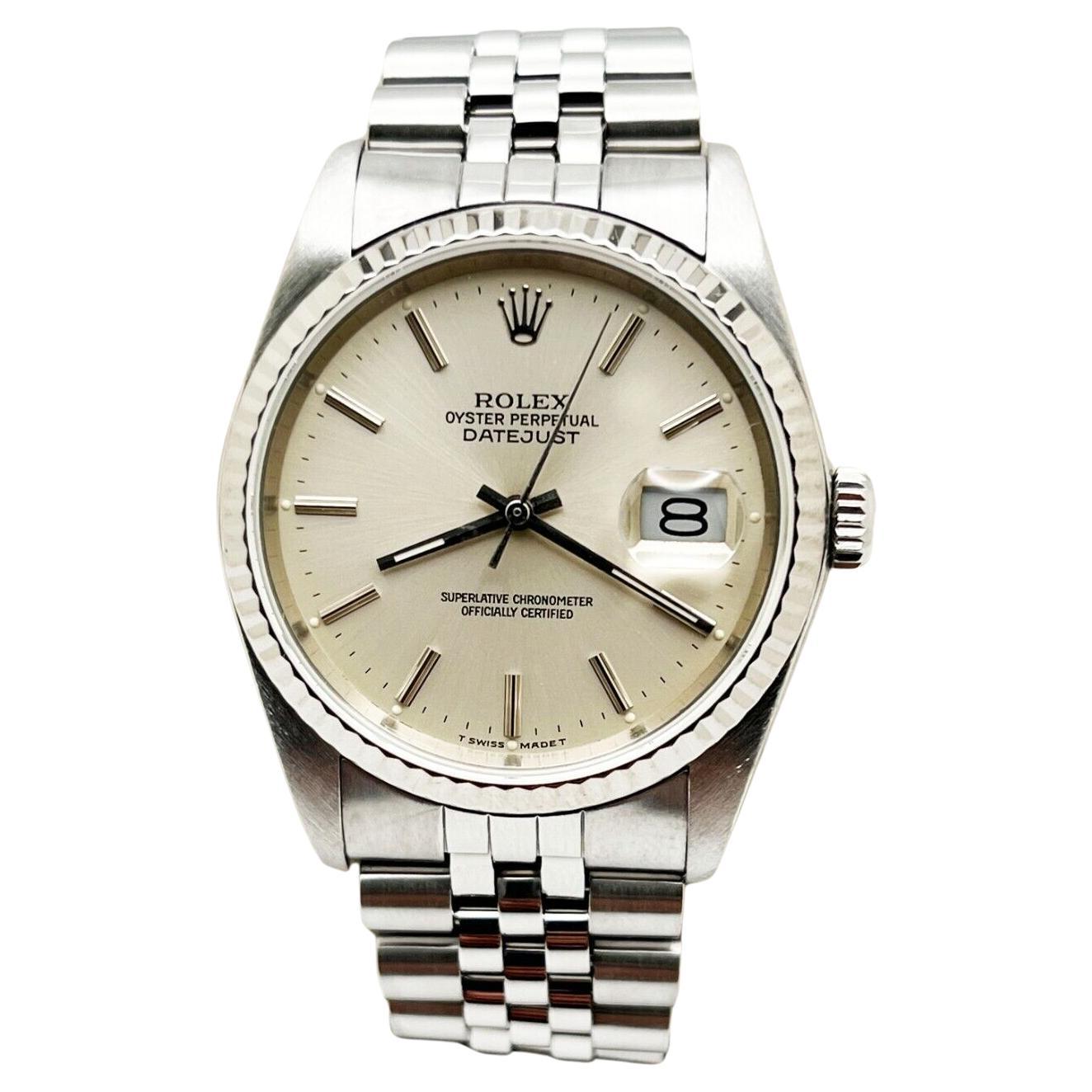 Rolex 16234 Datejust Silver Dial Stainless Steel For Sale