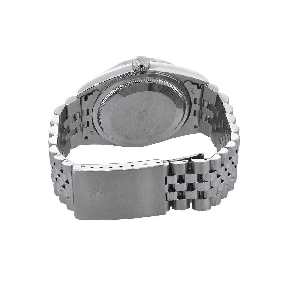 Round Cut Rolex 16234 Datejust Stainless Steel White Roman Dial Watch