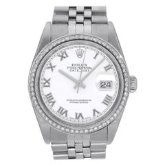 Rolex 16234 Datejust Stainless Steel White Roman Dial Watch