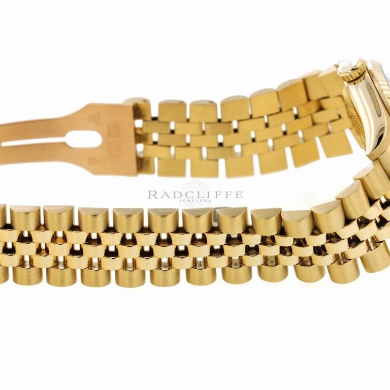 Rolex 16238 Datejust 18 Karat Yellow Gold Fluted Bezel Super Jubilee