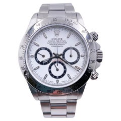 Rolex Daytona 16520 Montre Zenith Movement avec cadran blanc et boîte en acier inoxydable