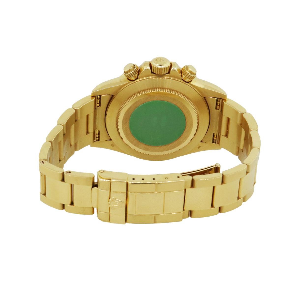 Rolex 16528 Daytona Zenith: 18 Karat Gelbgold Champagner Serti Zifferblatt Uhr (Rundschliff)