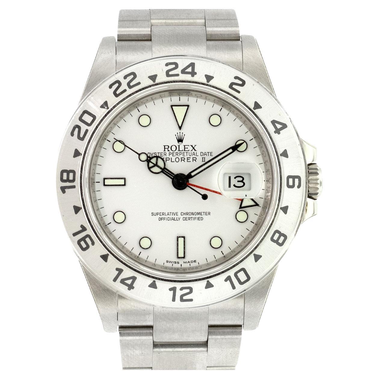 Rolex 16570 Explorer II White Polar Dial Watch