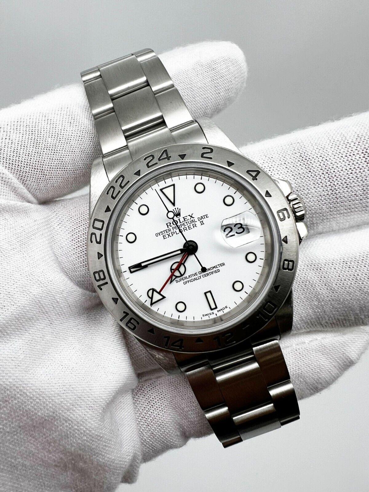 Rolex 16570 Explorer II White Stainless Steel 2003 Box Paper For Sale ...
