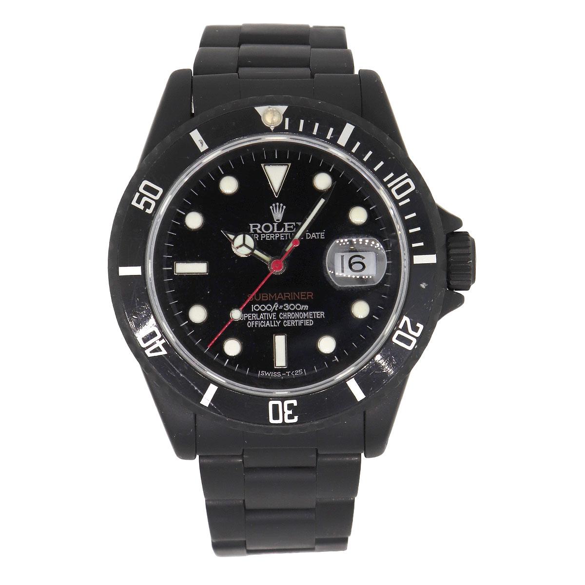Brand: Rolex
MPN: 16610
Model: Submariner
Case Material: Stainless Steel PVD Coated
Case Diameter: 40mm
Crystal: Sapphire crystal
Bezel: Black Stainless Steel bezel. Scratches can be seen alongside the bezel, please refer to pictures for