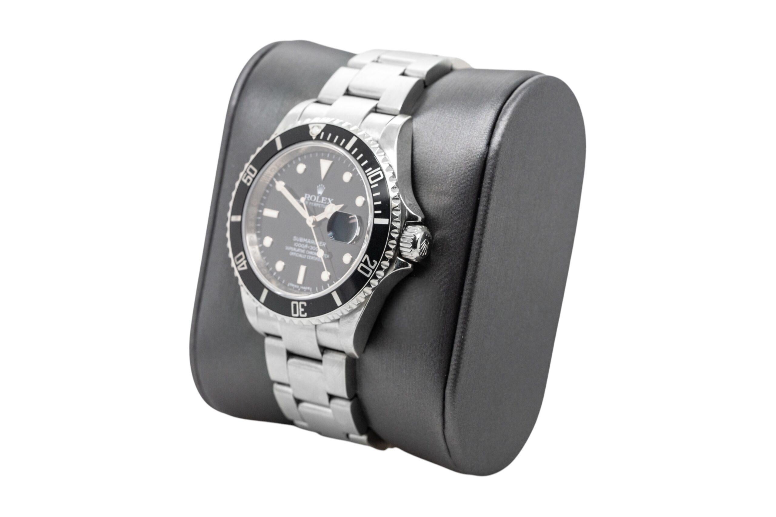 Rolex 16610 Submariner Black Dial and Black Bezel Watch For Sale 12