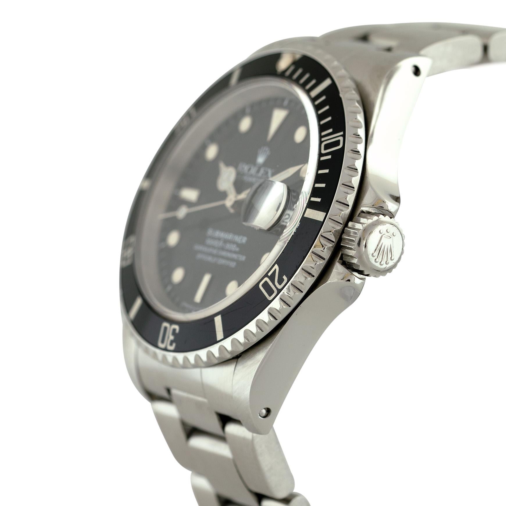 Rolex 16610 Submariner Black Dial and Black Bezel Watch For Sale 13