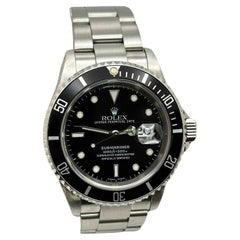 Rolex Submariner Date 16610 40mm Schwarzer Edelstahl Box Papier 2001