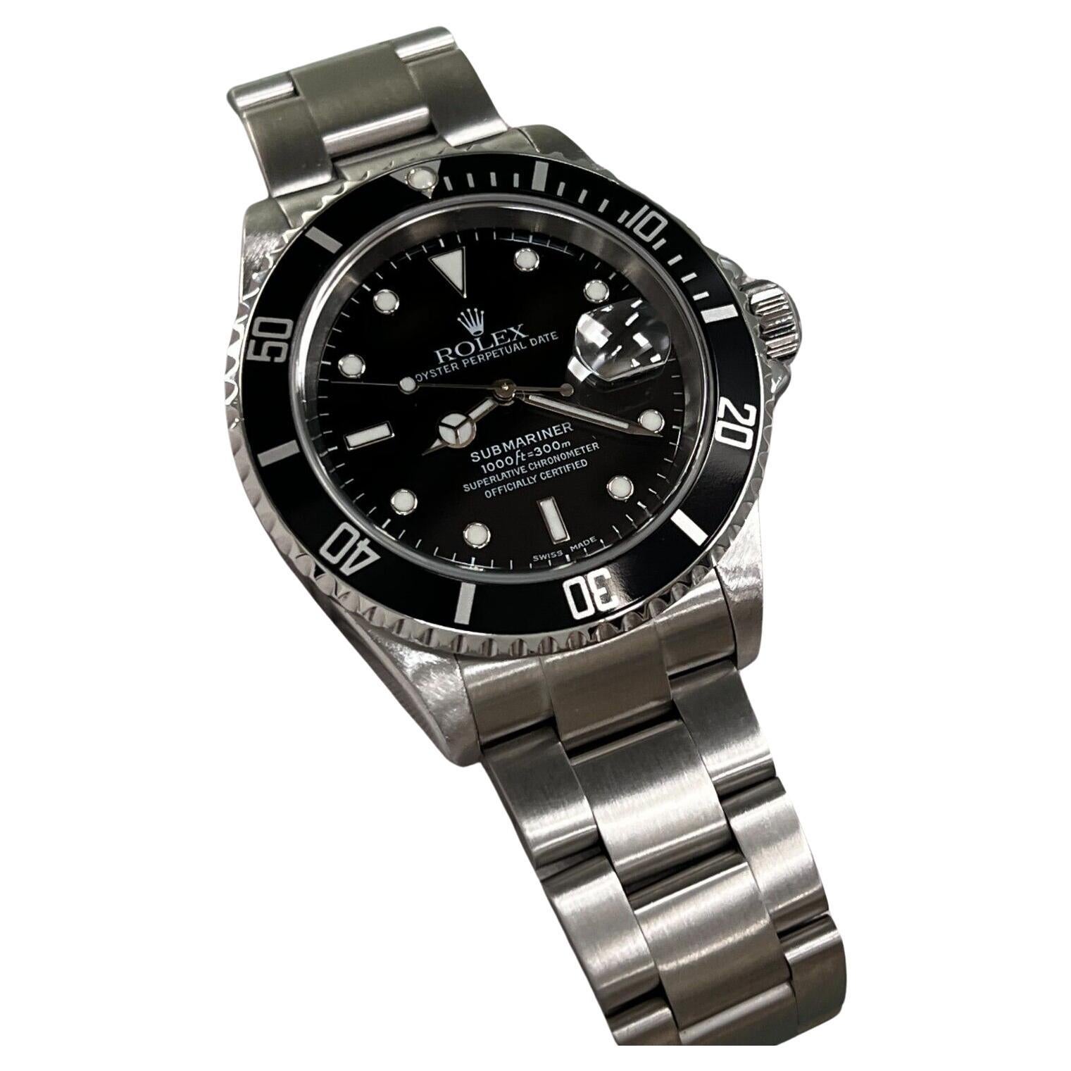 Rolex 16610 Submariner Date Black Stainless 2003 Box Papers For Sale