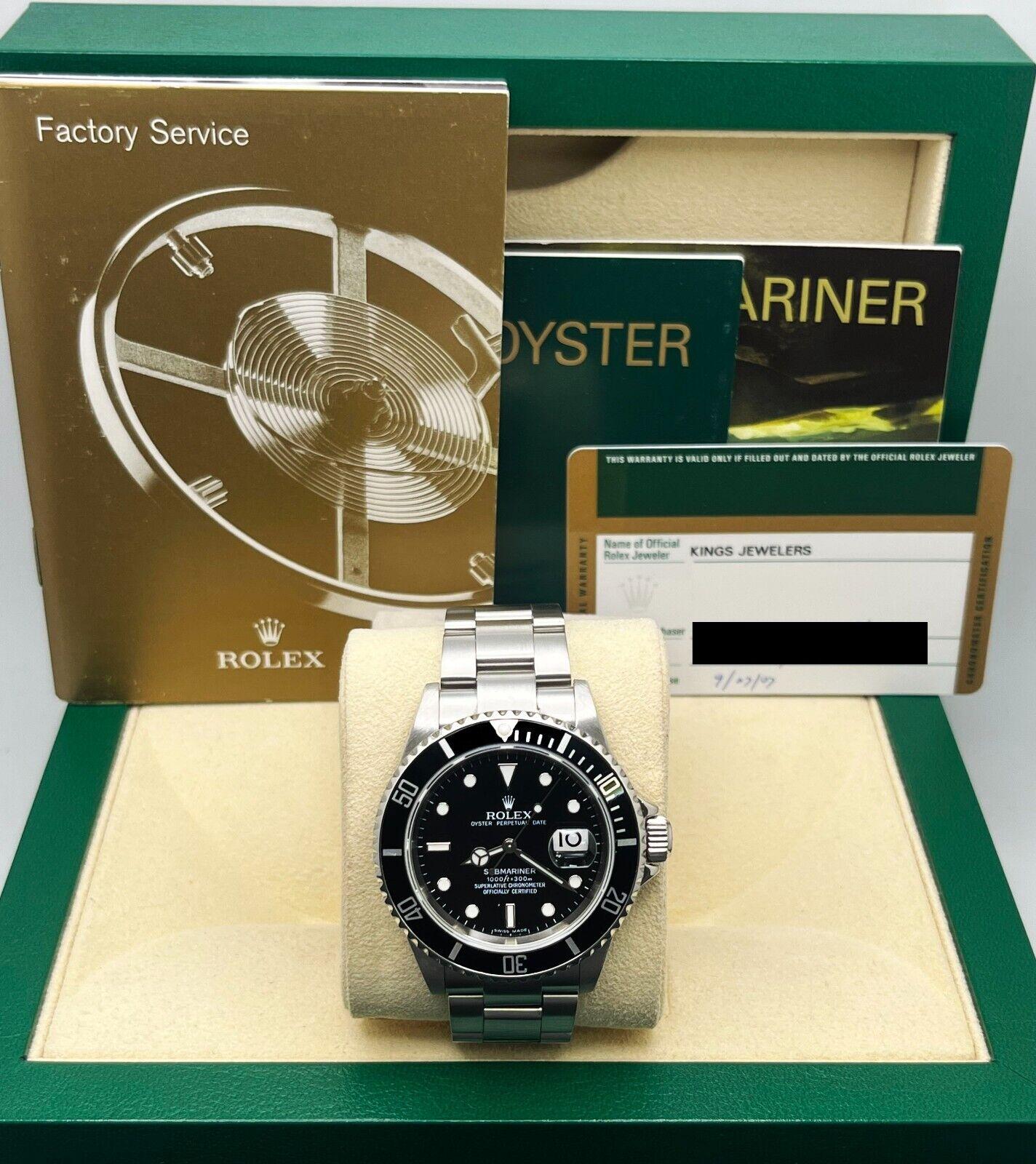 Rolex 16610 Submariner Date M Series Schwarzes Zifferblatt Edelstahl 2007 Box Papiere im Zustand „Hervorragend“ in San Diego, CA