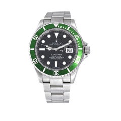 Rolex 16610 Submariner Kermit Black Dial Green Bezel Watch