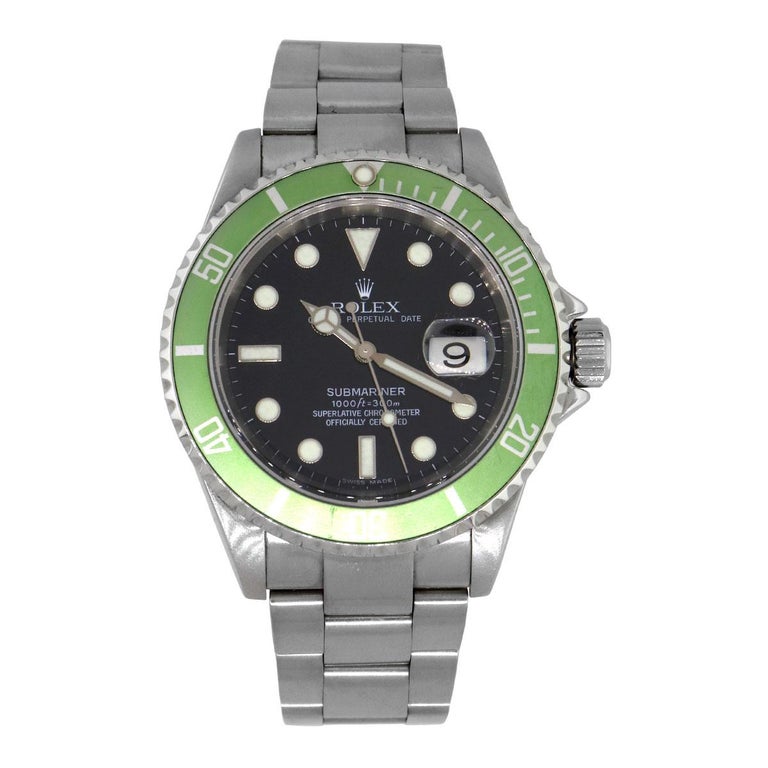 Rolex Submariner Date Kermit Steel Green Bezel Black Dial 40mm Watch B/P V  16610 - Jewels in Time
