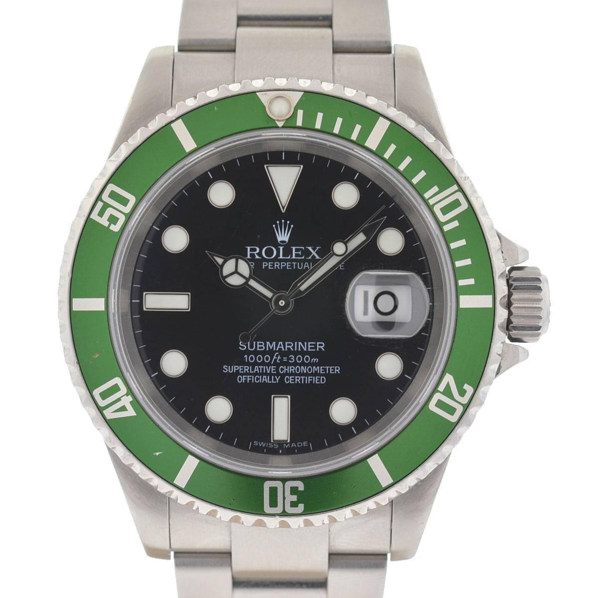 Company - Rolex
Model - 50th Anniversary Green Bezel Submariner
Case Metal - Stainless Steel
Case Measurement - 40mm
Bracelet - Stainless Steel - Fits up to a 7