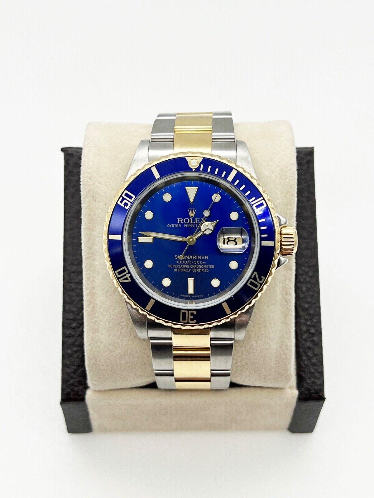 Rolex 16613 Blue Dial Submariner Stainless Steel Box Paper 2007 1