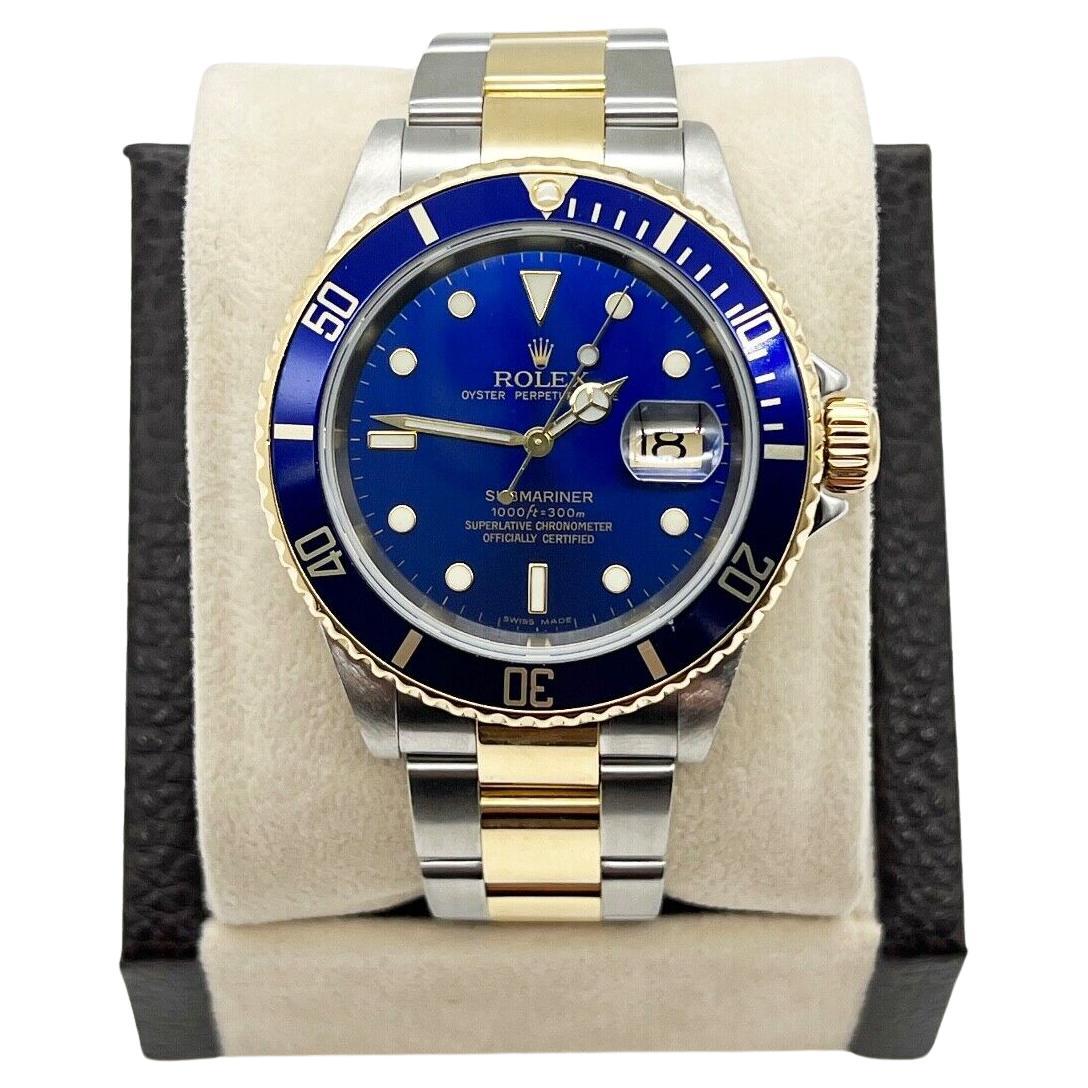 Rolex 16613 Blue Dial Submariner Stainless Steel Box Paper 2007