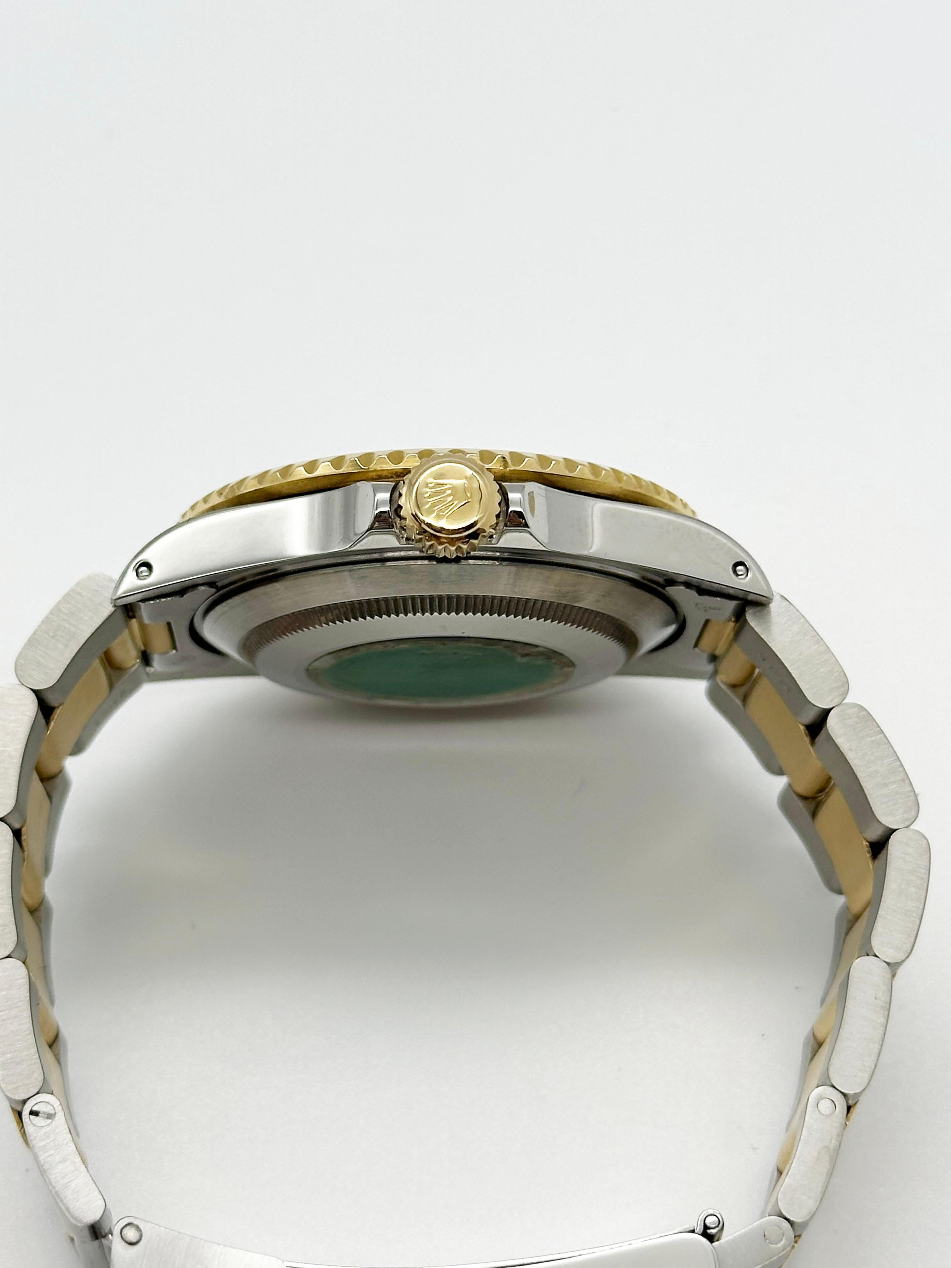 Rolex 16613 Submariner 18K Gelbgold Edelstahl Schwarz 40mm Damen
