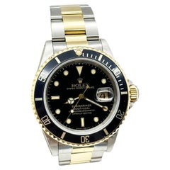 Rolex 16613 Submariner 18K Gelbgold Edelstahl Schwarz 40mm