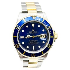 Rolex 16613 Submariner Blaues Zifferblatt 18K Gelbgold Edelstahl 2002